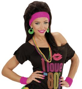 Svettband 80 Tals Neonrosa