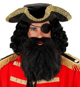 Svart Skägg & Mustasch med volym