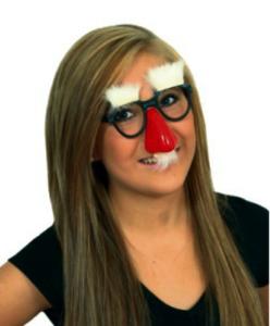 Glasögon med röd näsa