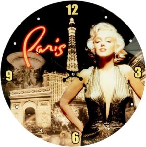 Väggklocka Marilyn i Paris