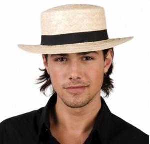 Stråhatt med svart band