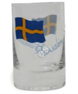 Snapsglas med flaggan