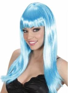 Babelicious neon blå peruk