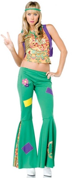 Hippie flicka maskeradkläder