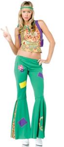 Hippie flicka maskeradkläder