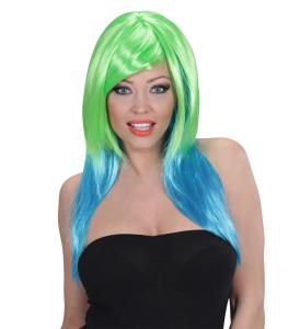 Peruk i grön turkos färg