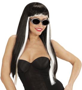 Svart/Vit Peruk