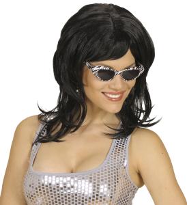 Peruk i Svart flörtig stil