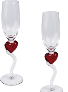 CAMPAGNEGLAS MED HJÄRTA