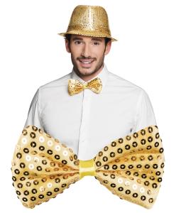 Fluga med guldpaljetter