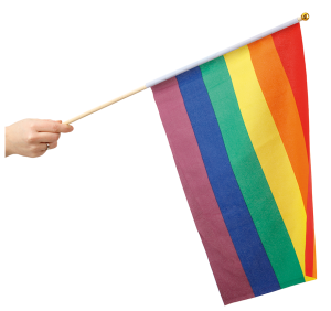Regnbågsflagga på Pinne