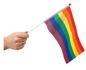 Regnbågsflagga på Pinne