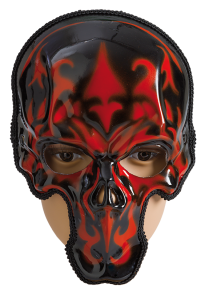 SKELETT MASK RÖD/SVART