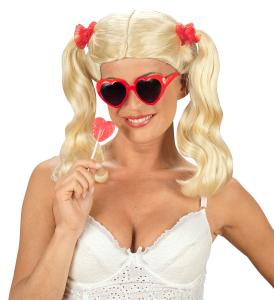 Hjärteglasögon Röda