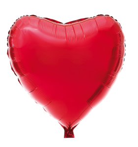 Folieballong Stort Hjärta Röd