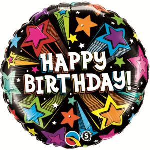 Happy Birthday färgglad Folieballong