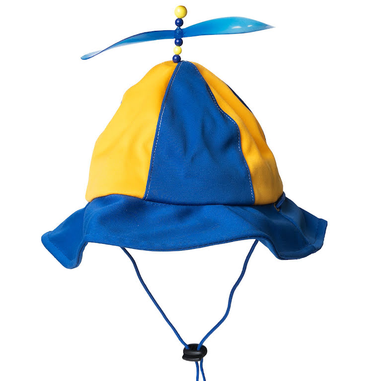 Propellerfiskehatt blå - gul