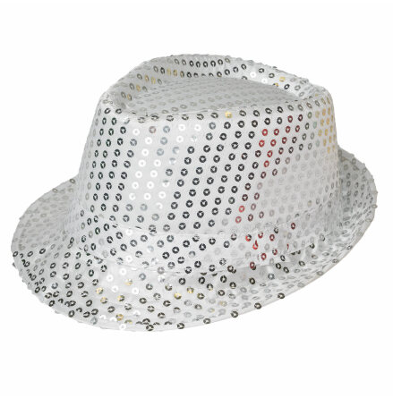 Glitterhatt Fedora Silver