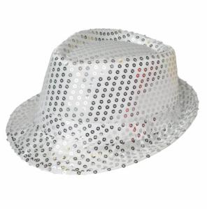 Glitterhatt Fedora Silver
