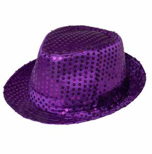Glitterhatt Fedora Lila