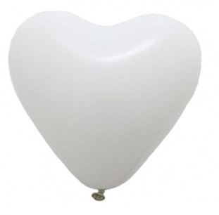 Vita hjärtballonger 6 st