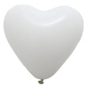 Vita hjärtballonger 6 st