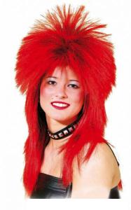 Hårdrockare röd peruk