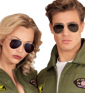 Pilotglasögon med guldfärgad Båge