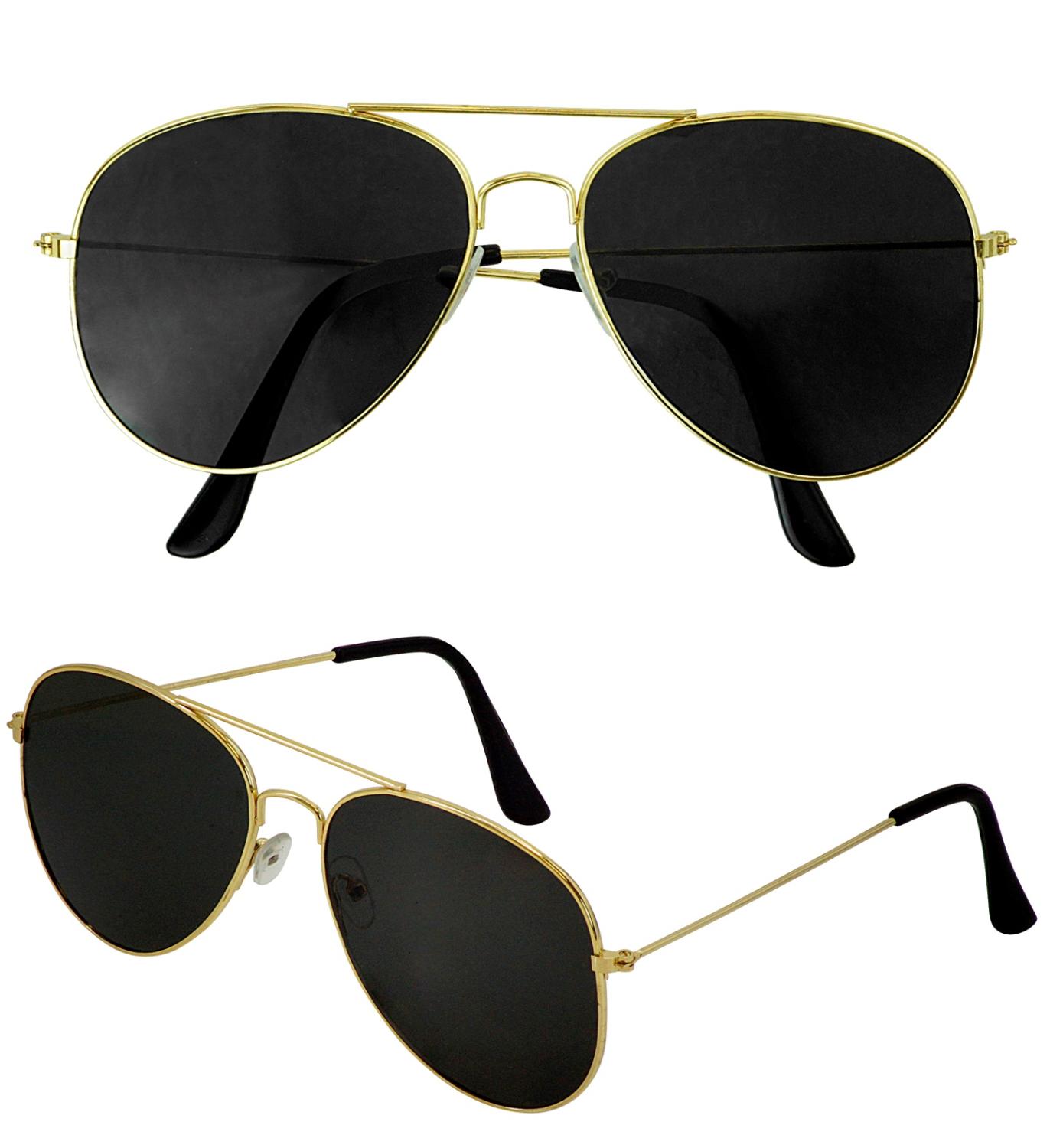 Pilotglasögon med guldfärgad Båge