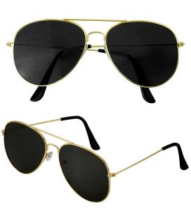 Pilotglasögon med guldfärgad Båge