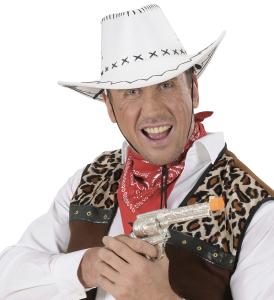 Cowboyhatt vit med stygn