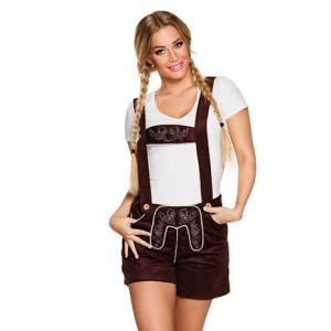 Tyrolerbyxor Dam i brun färg