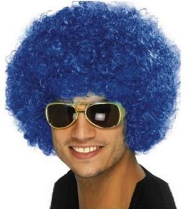 Afro/Clown peruk Blå