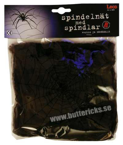Svart spindelnät med spindlar