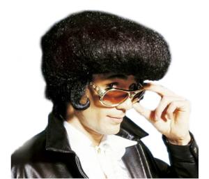 Elvis peruk med pannlock