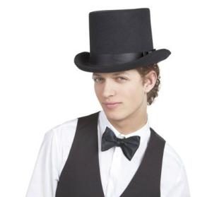 Höghatt med svart sidenband de Luxe