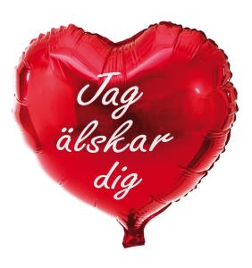 Hjärtballong Röd: Jag Älskar Dig