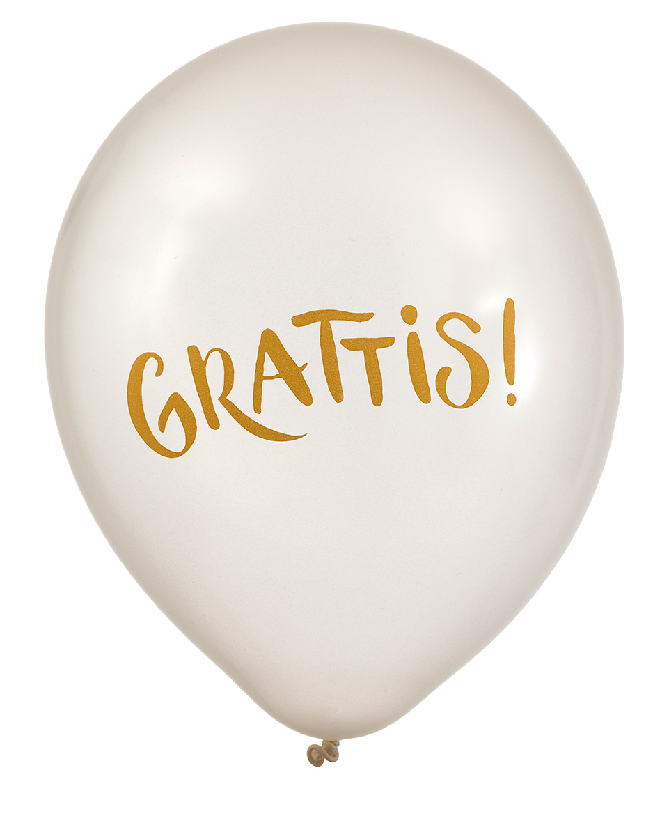Grattisballong pärlemor