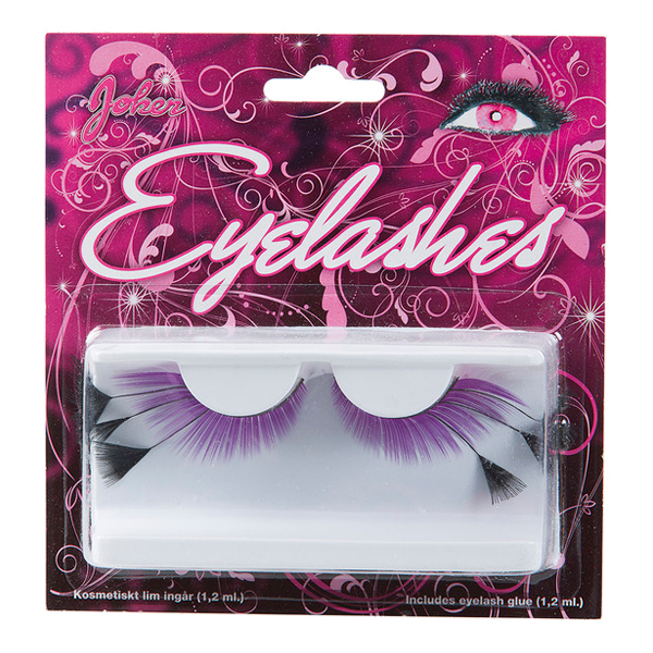 Lösögonfransar Lila med Svarta Fjädervippor