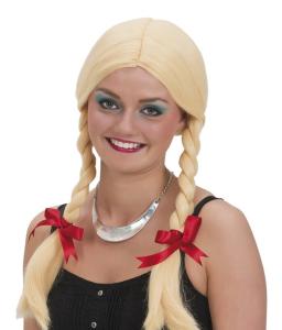 Blond peruk med flätor