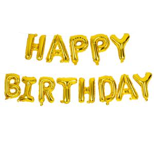 Ballonggirlang Happy Birthday Guld
