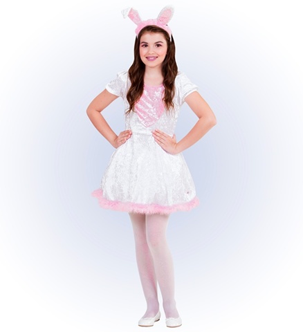 Kanin klänning med Diadem Barn