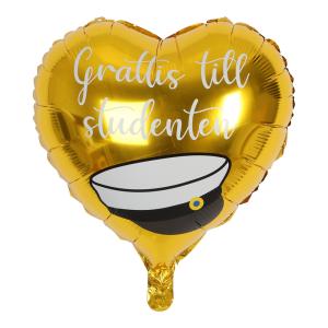 Folieballong Hjärta: Grattis till studenten