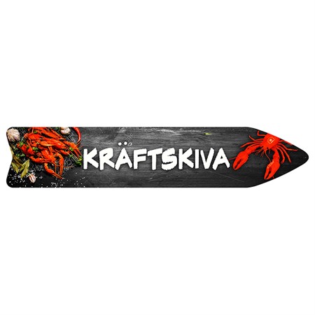 Träskylt Kräftskiva