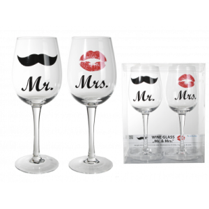 2-pack Vinglas Mr & Mrs