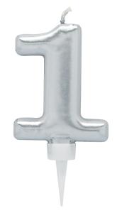 Tårtljus Siffra  Silver