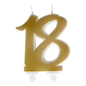 Tårtljus Glittersiffra Guld