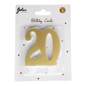 Tårtljus Glittersiffra Guld