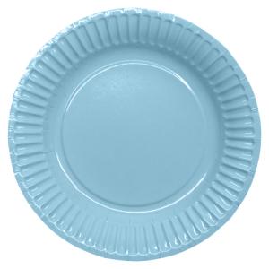 Papperstallrik ljusblå liten