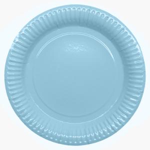 Papperstallrik ljusblå stor